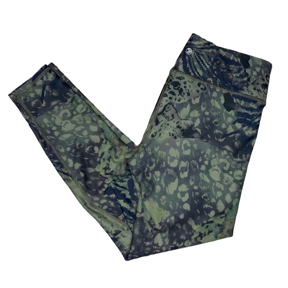 SAVVI Women’s Indi 26” Leggings Green Animal Print Sz L